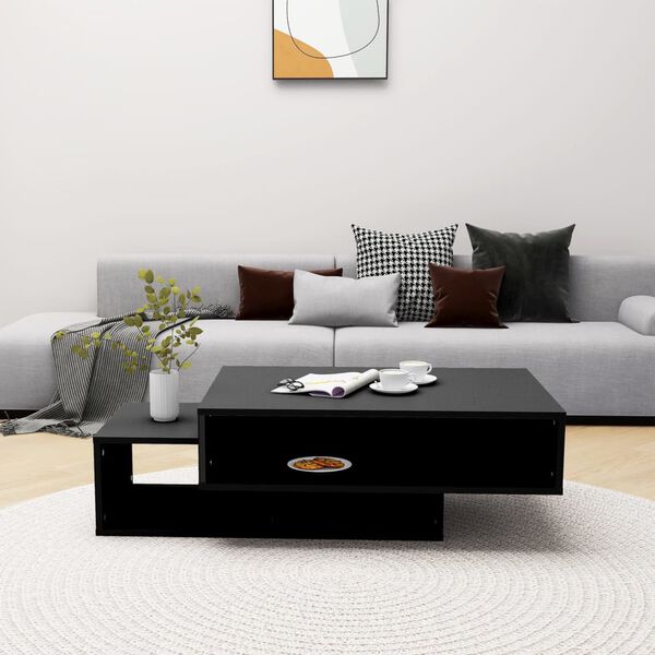 vidaXL Coffee Table Black Engineered Wood Medium Coffee Table