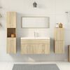 vidaXL Bathroom Furniture Set Sonoma oak Engineered wood, glass Large