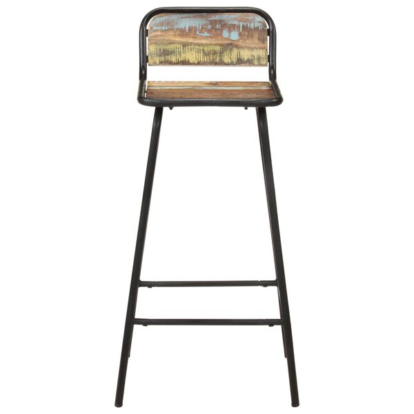 vidaXL Bar Chair Set of 2 Mixed color finish Solid reclaimed wood