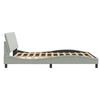 vidaXL Bed Frame without Mattress "Hanko" Light Gray 59.8"x79.9" Velvet