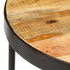 vidaXL Coffee Table Oval Solid Rough Mango Wood and Steel 39.4"