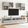 vidaXL TV Wall Stand with LED Lights Concrete Gray 39.4"x11.8"x15.7"