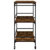 vidaXL Kitchen Trolley Smoked Oak 39.6"x19.7"x41.3" Engineered Wood