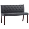 vidaXL Bench Grey Faux suede leather (100% polyester), foam, plywood, rubber