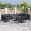 vidaXL Garden Sofa Set with Cushion 12 pcs Black Aluminium