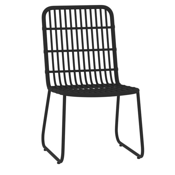 vidaXL Dining Set Black Powder-coated steel, PE rattan, glass Large