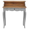 vidaXL Writing Desk Mahogany, Grey Solid mahogany wood