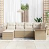 vidaXL Garden Sofa Set with Cushion 6 pcs Beige Poly Rattan