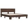 vidaXL Bed Frame Brown Oak Engineered Wood, Metal, Plywood King
