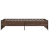 vidaXL Bed Frame Brown Oak Engineered Wood, Steel Twin Modern