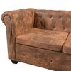 vidaXL Chesterfield Corner Sofa 6-Seater Brown Faux Leather