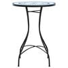 vidaXL Mosaic Bistro Table Blue and White Ceramic, Powder-coated iron