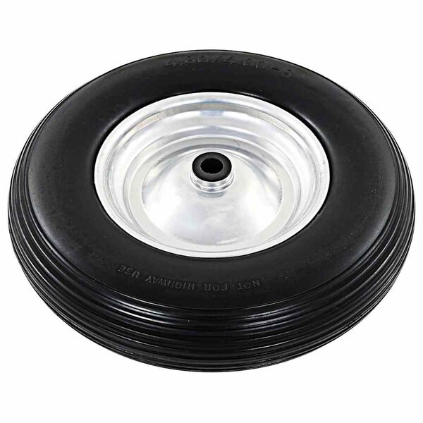 vidaXL Wheelbarrow Wheels 2 pcs with Axles Solid PU 4.00-8 15.35 "