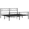 vidaXL Metal Bed Frame Black Powder-Coated Steel Super King Size
