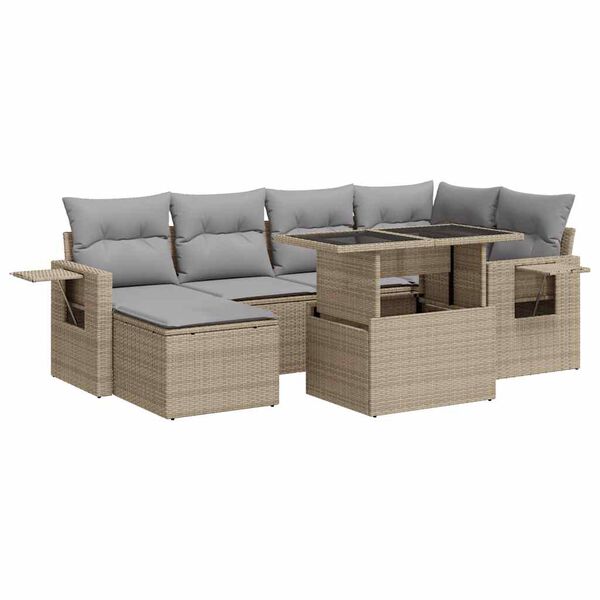 vidaXL Garden Sofa Set Beige and Light Grey