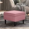 vidaXL Stool Pink Velvet (100% polyester), rubber wood Compact Modern