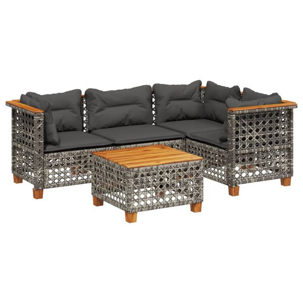 vidaXL Garden Sofa Set Grey