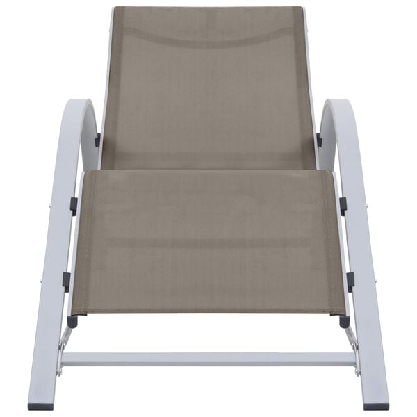vidaXL Sun Lounger Taupe Textilene, Aluminum, Steel Standard