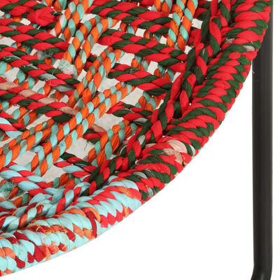 vidaXL Circle Chair Multicolors Chindi Fabric