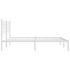 vidaXL Bed Frame White Steel Full Bed Frame Rectangular Modern