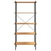 vidaXL Shelving Unit Black and Oak Engineered wood, Steel Large Durable