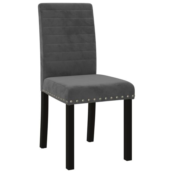 vidaXL Dining Chairs 2 pcs Dark Gray Velvet