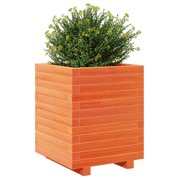 vidaXL Garden Planter Wax Brown Solid Pine Wood Medium Decorative Inlays