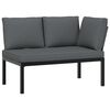 vidaXL Garden Sofa Set Black Aluminum Medium Adjustable Armrests