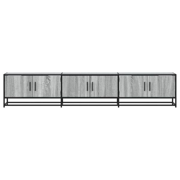 vidaXL TV Cabinet Gray Sonoma Engineered Wood, Metal Large TV Cabinet