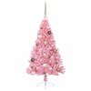 vidaXL Artificial Pre-lit Christmas Tree with 150 LEDs Pink 47.2" PVC