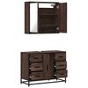 vidaXL Bathroom Furniture Set Brown Oak Engineered Wood, Metal Standard