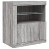 vidaXL Sideboard Grey sonoma Engineered wood, Glass 63.8 x 14.6 x 26.4 in