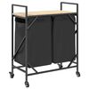 vidaXL Laundry Basket 2 Compartments with Wheels Sonoma Oak