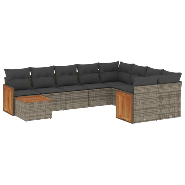vidaXL Garden Sofa Set Grey PE rattan Medium Modular Garden Sofa Set