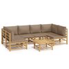 vidaXL Garden Lounge Set Natural Bamboo Bamboo, Polyester Medium Modular