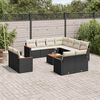 vidaXL Garden Sofa Set Black and Cream White