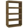 vidaXL Book Cabinet Honey brown Solid pinewood 31.5x13.8x53.1 in Sleek