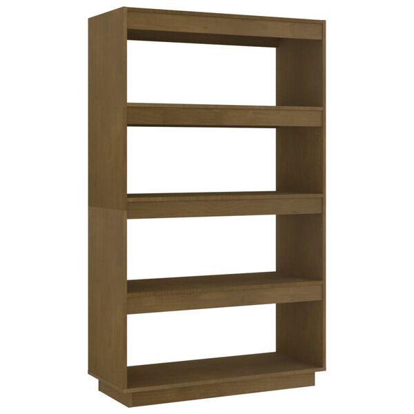vidaXL Book Cabinet Honey brown Solid pinewood 31.5x13.8x53.1 in Sleek
