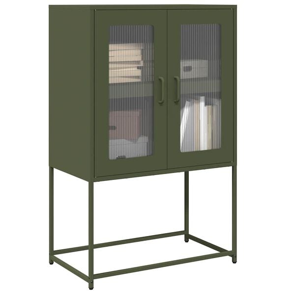 vidaXL Highboard Olive Green Cold-rolled steel Tall Highboard