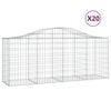 vidaXL Gabion Basket Set of 20 Silver Galvanized iron