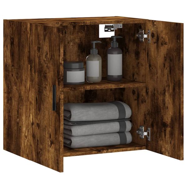 vidaXL Wall Cabinet Smoked Oak Engineered Wood Medium Wall Cabinet
