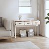 vidaXL Console Table White Solid Pine Wood Medium Console Table
