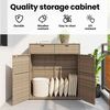 vidaXL Garden Storage Cabinet Beige Poly Rattan Large
