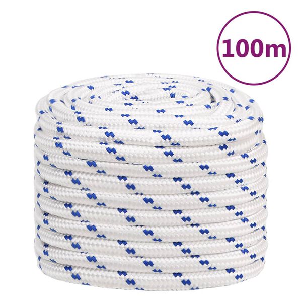 vidaXL Boat Rope White 0.79 " 328.1 ' Polypropylene