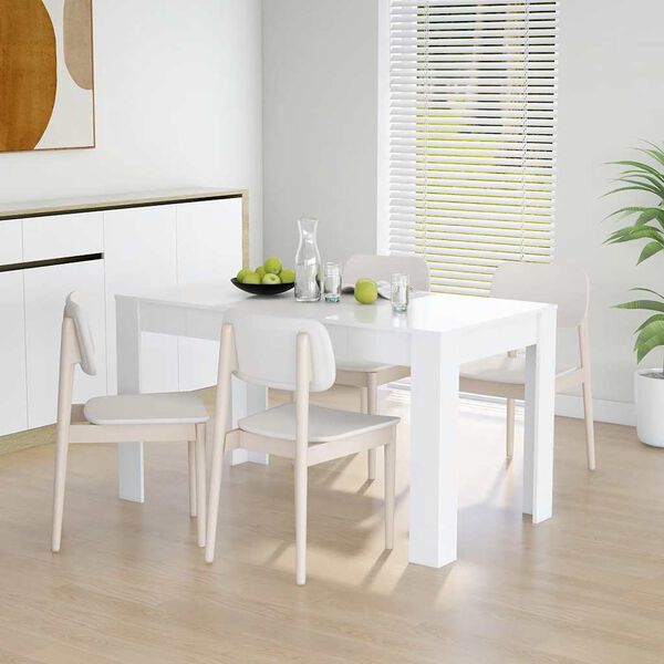 vidaXL Dining Table White Engineered Wood Medium Simple Dining Table