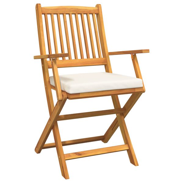 vidaXL Folding Chair 8 pcs White 49 x 57.5 x 92cm Solid Acacia wood