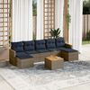 vidaXL 8 Piece Garden Sofa Set with Cushions Grey Poly Rattan