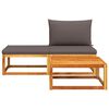 vidaXL 3 Piece Garden Sofa Set with Cushions Wood Acacia&Rope