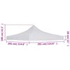 vidaXL Party Tent Roof 9.8'x9.8' White