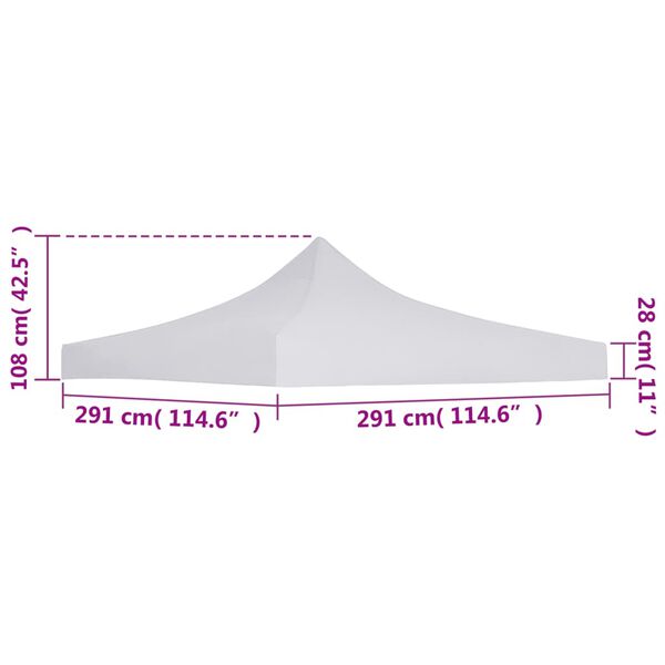 vidaXL Party Tent Roof 9.8'x9.8' White